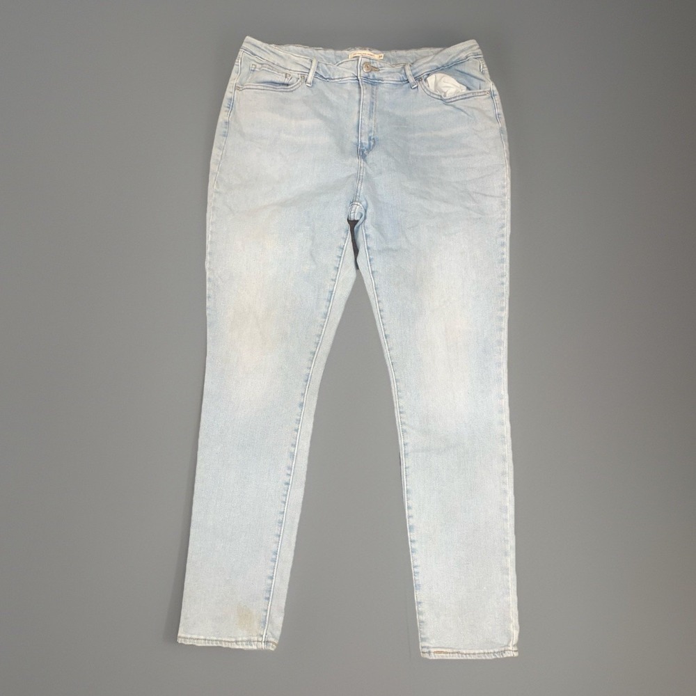 Levi Strauss 721 High Rise Skinnt Light Wash Denim Jeans Womens Size 34